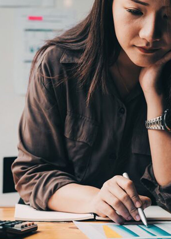 Woman with pen